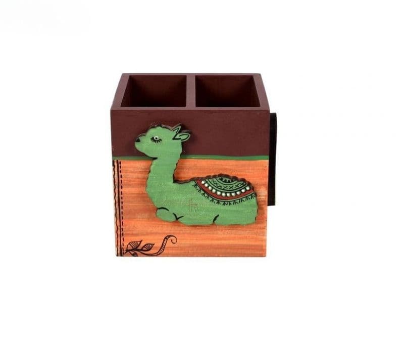 Image 3 for Saige Art Apalca Motif Wooden Handcrafted Pen Stand