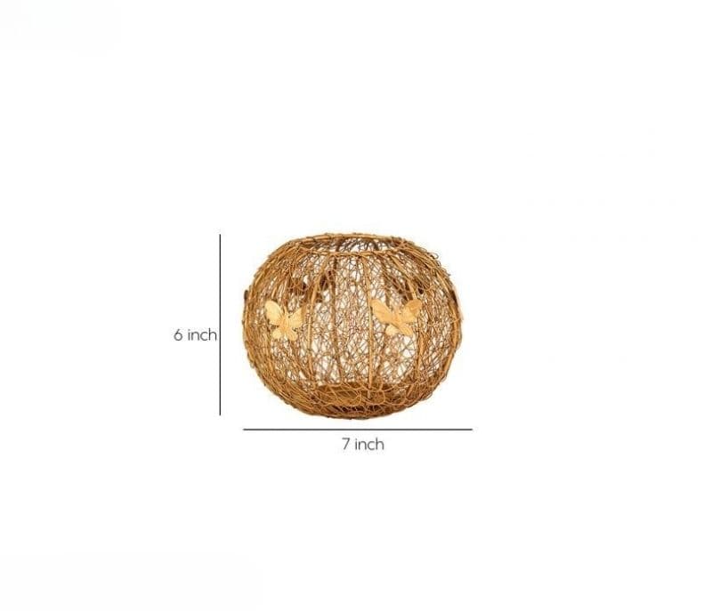 Image 5 for Eileen Brass Finish Iron Wire Tea Light Holder