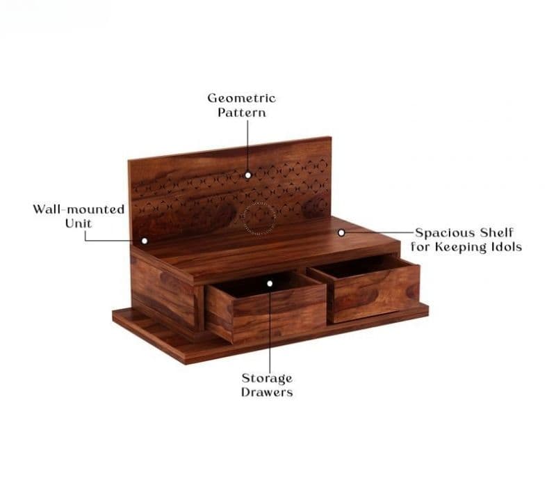 Image 5 for Everly Advaith Home Temple (Honey Finish)
