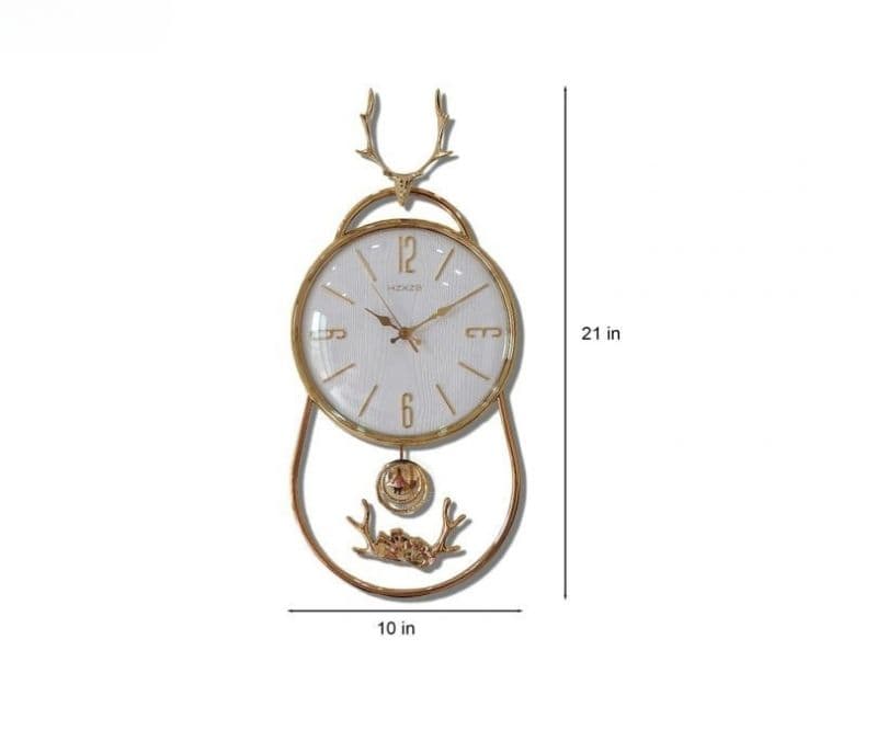 Image 6 for Sutton Minimal Transparent Reindeer Analog Pendulum Wall Clock