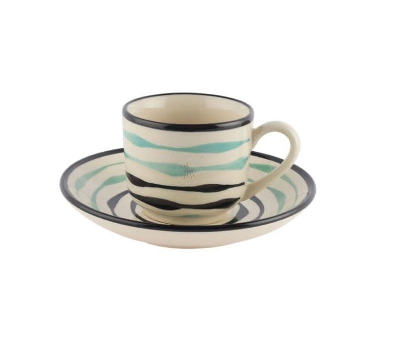 Image 2 for Magnolia Off-white Ceramic Tea Cups with Saucers Set
