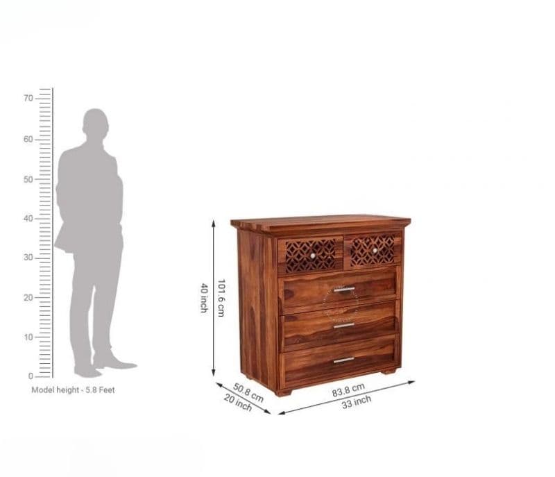 Image 5 for Brielle 5-Drawer Wooden Chest Drawers