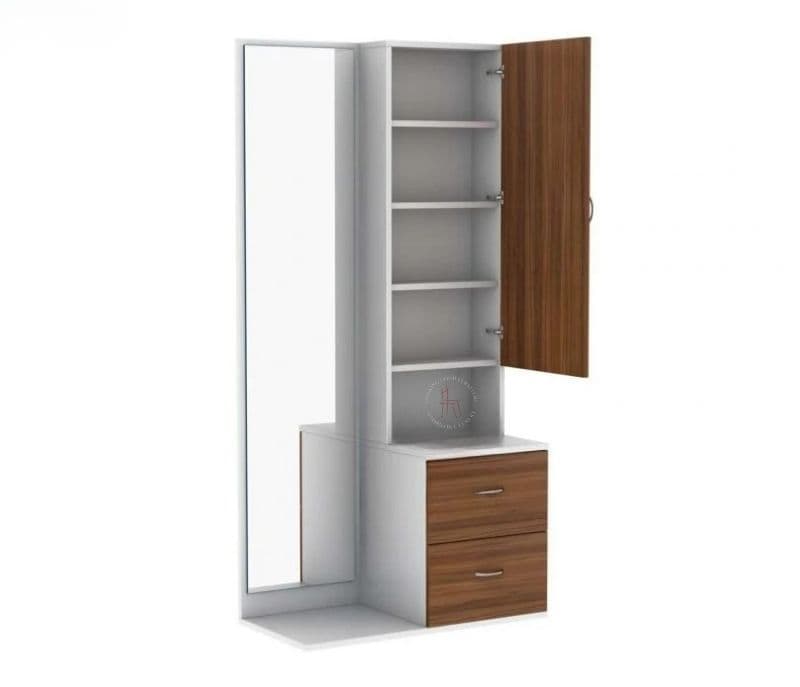 Image 4 for Paisley Engineered Wood Dressing Table with Cabinet and Pull-Out Drawers