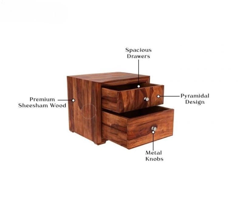 Image 5 for Brooklyn Bedside Table (Honey Finish)