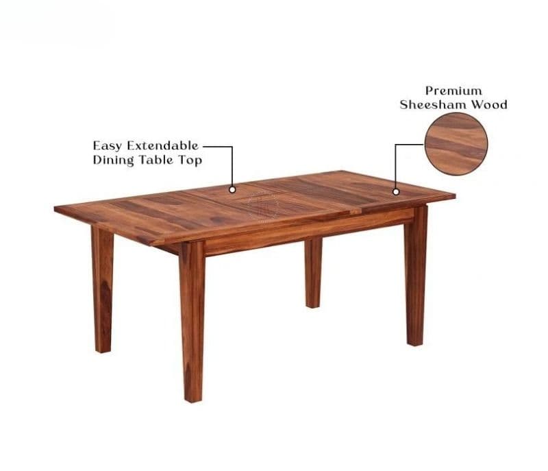 Image 7 for Arisbeth Extendable 4-6 Seater Wooden Dining Table (Honey Finish)