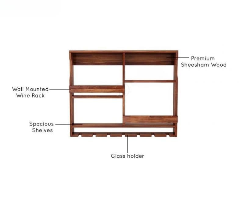 Image 6 for Saanvi Wall Mount Multipurpose Rack (Honey Finish)