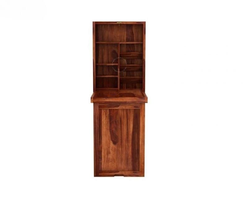 Image 4 for Persephone Foldable Wall Mounted Table with Storage (Honey Finish)