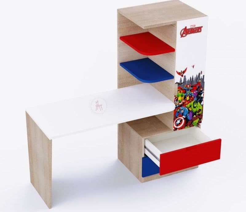 Image 4 for Shelby Finished Mr Practical Avengers Study Table with Cabinet and Drawers