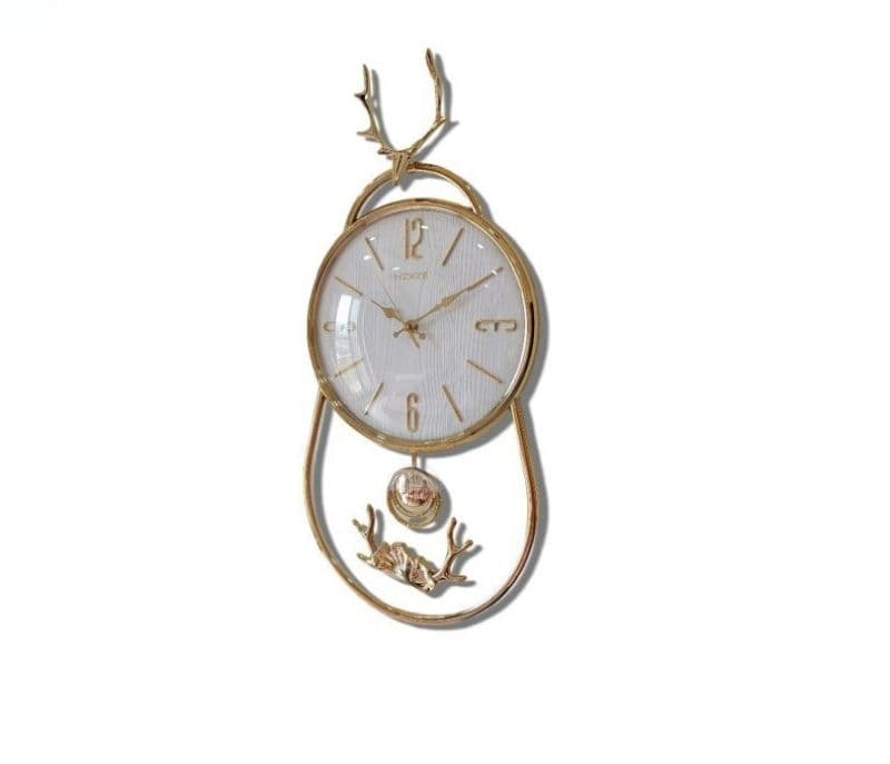 Image 3 for Sutton Minimal Transparent Reindeer Analog Pendulum Wall Clock