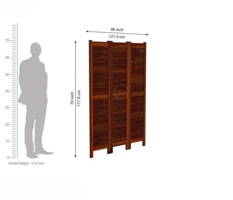 Image 6 for Stormi Vitra 3 Panel Room Partition (Honey Finish)