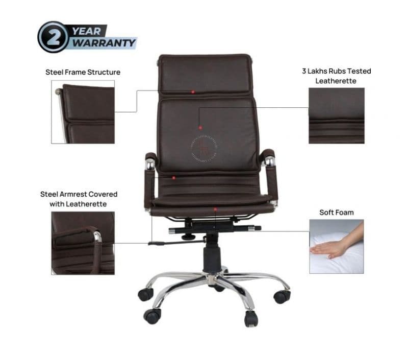 Image 6 for Jenesis Modern Sleek Mesh Brown Ergonomic Office Chair