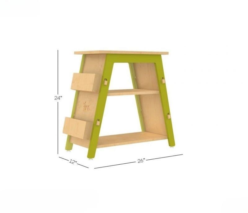Image 7 for Araceli Red Pear Green Wooden Kids Bookshelf