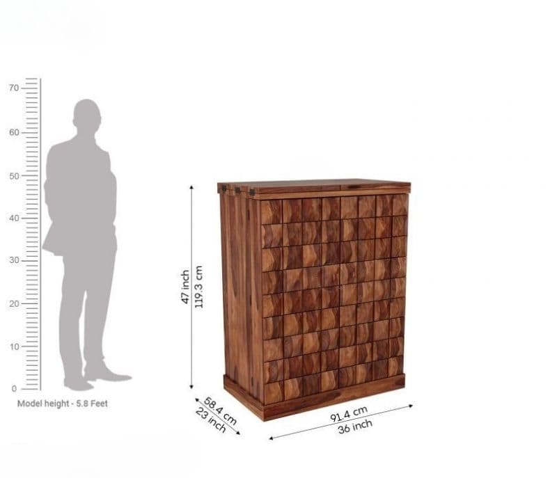 Image 7 for Amyra Large Bar Cabinet (Honey Finish)