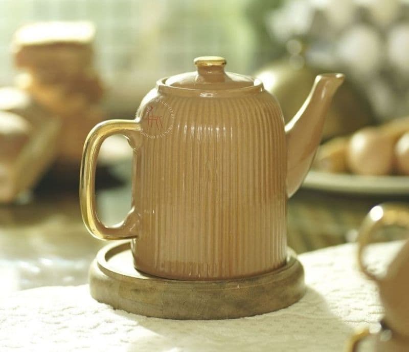 Image 3 for Gucci Hand Cast Ceramic Orange Color Tea Pot