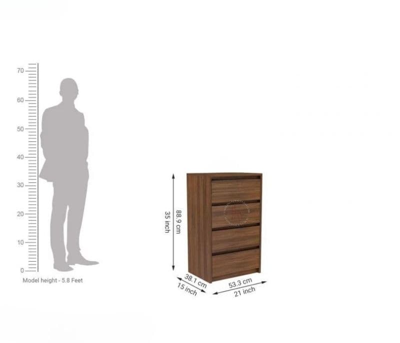 Image 7 for Kinsley 4-Drawer Wooden Chest Drawers