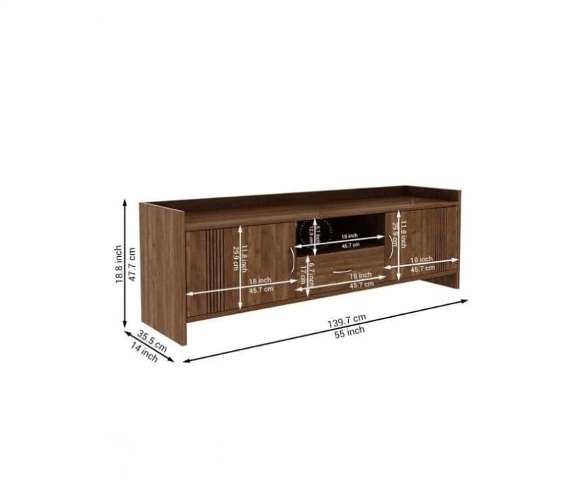 Image 8 for Evelynn Engineered Wood Floor Rested Tv Unit