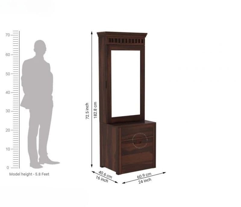 Image 8 for Genesis Dressing Table With Storage Stool (Walnut Finish)