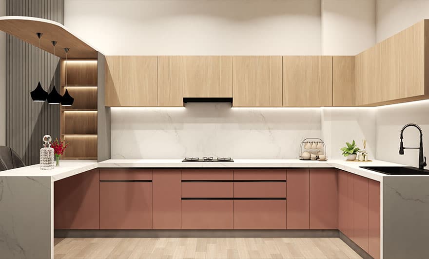 Image 1 for Nora U Shape Modular Kitchen Design