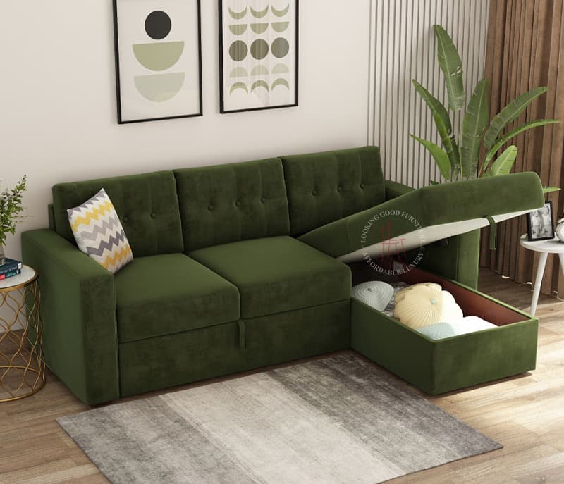 Image 3 for Nora Right Aligned Convertible Sofa Cum Bed with Storage