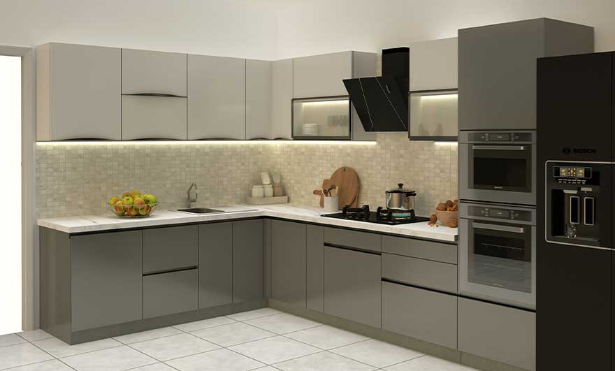 Image 1 for Ellis L Shape Modular Kitchen Design