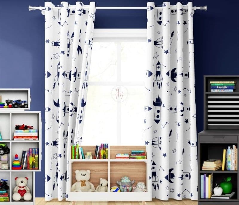 Image 1 for Clare Space Age Kids Long Door Curtain Set of 2