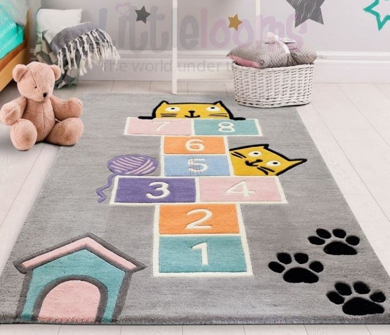 Image 1 for Madalyn Grey Hopscotch Kids Rug