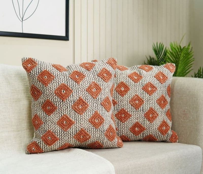 Image 1 for Marley Multicolour Hand Block Cotton Cushion Covers - Set of 2