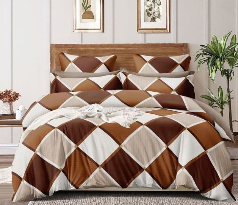 Image 1 for Davina Brown Checkered Double Bed AC Comforter