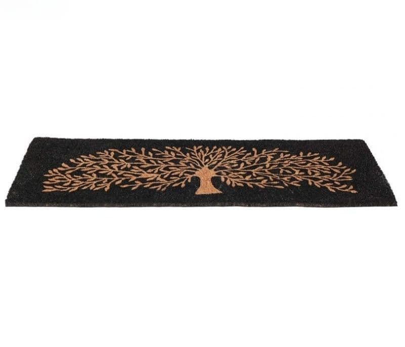 Image 3 for Ivanna Black And Brown Door Mat - Long Tree Design Coir Floor Mat