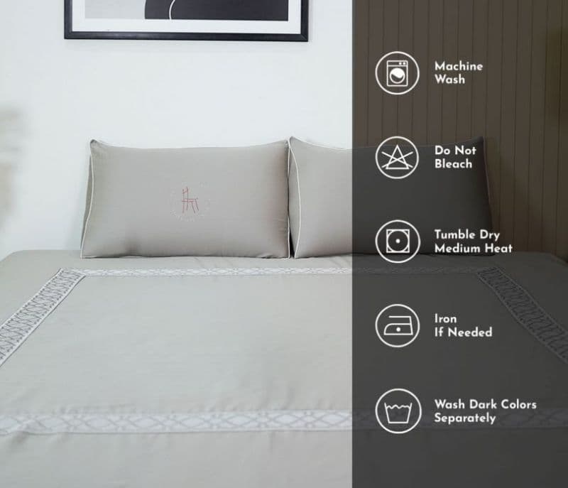Image 11 for Ariyah Embroidery 300 TC Flat Pure Cotton King Size Bedsheet With 2 Pillow Covers