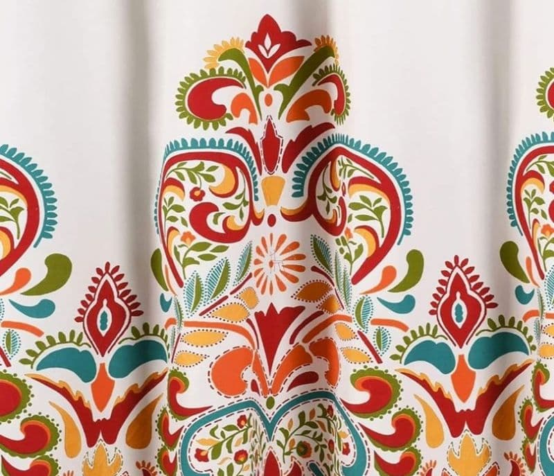Image 4 for Willow Polyester Floral Design Shower Curtain with 12 Hooks