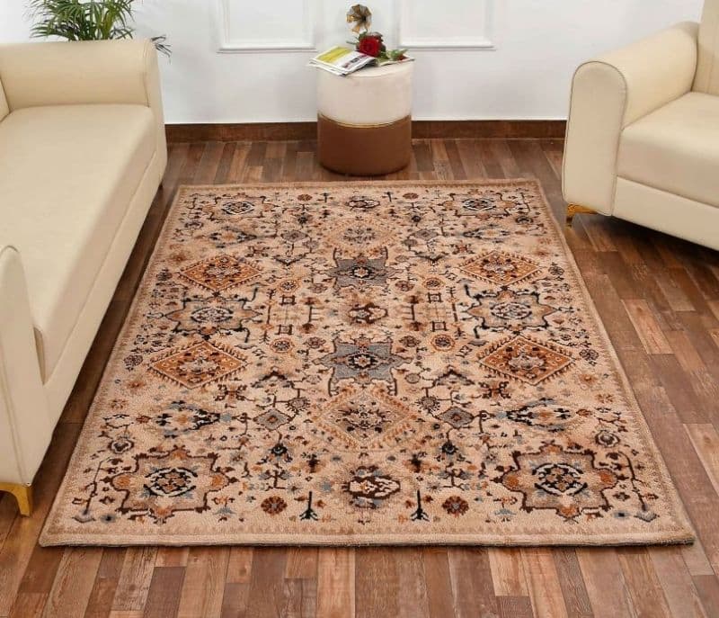 Image 1 for Paisley Bazaar Beige Traditional Polyester Carpet
