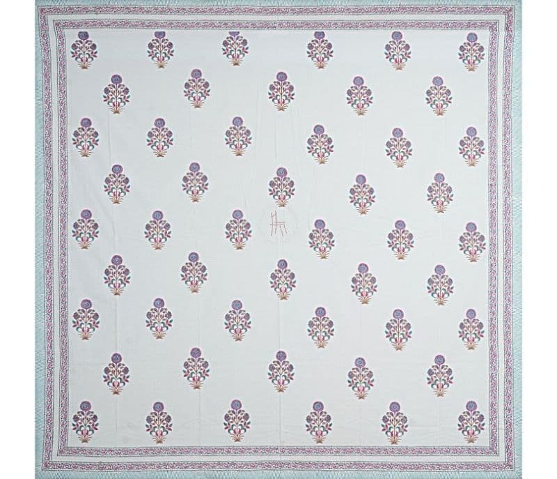 Image 5 for Lauren Pure Cotton Hand Block Printed Queen Size Bedsheet With 2 Pillow covers