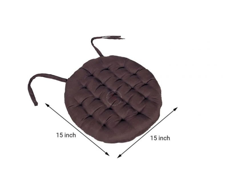 Image 4 for Adriana Brown Satin and Cotton Filled Chair Pad - Set of 2
