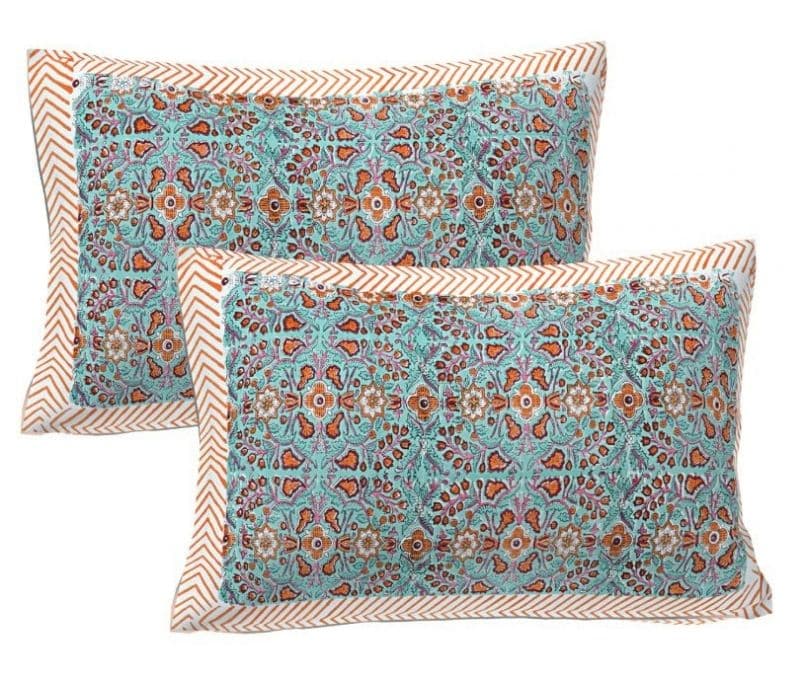 Image 4 for Mckenna Cotton Hand Block Printed Single Size Bedsheet With 2 Pillow covers