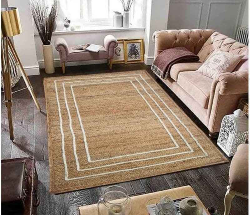 Image 1 for Madison Brown Braided Rectangular Handmade Jute Floor Carpet Living Room Carpet