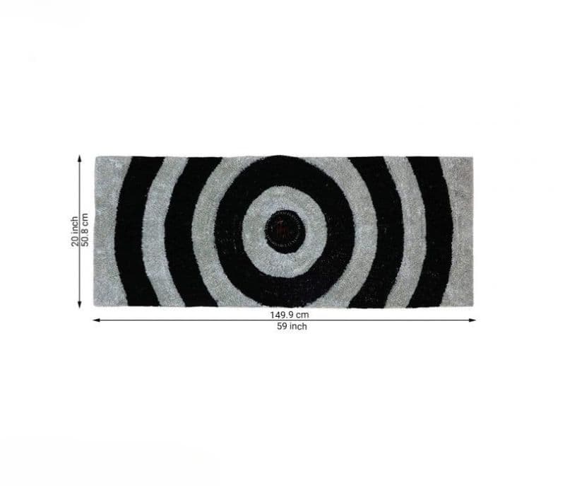 Image 4 for Reese Black and Sliver Microfibre Polyester Shaggy Floor Runner