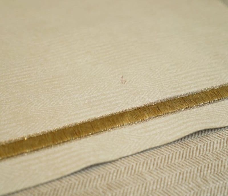Image 3 for Eleanor 1 Seater Premium Sofa Cover with Shimmer Lace - Set of 4 (Cashew White)