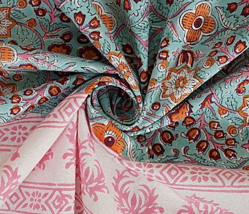 Image 3 for Mckenna Cotton Hand Block Printed Single Size Bedsheet With 2 Pillow covers