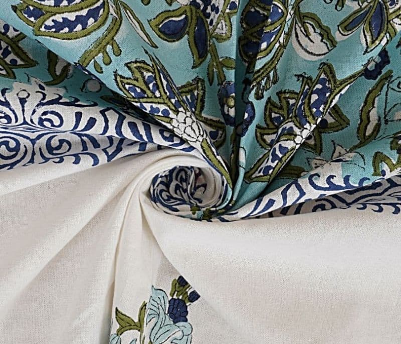 Image 2 for Esmeralda Pure Cotton Hand Block Printed Queen Size Bedsheet With 2 Pillow covers