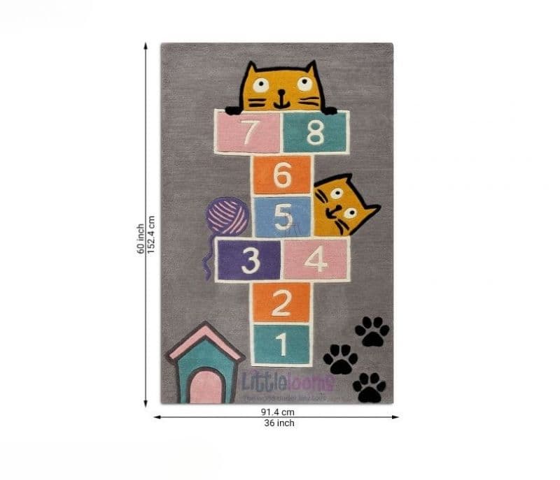 Image 5 for Madalyn Grey Hopscotch Kids Rug