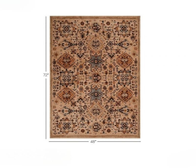 Image 6 for Paisley Bazaar Beige Traditional Polyester Carpet
