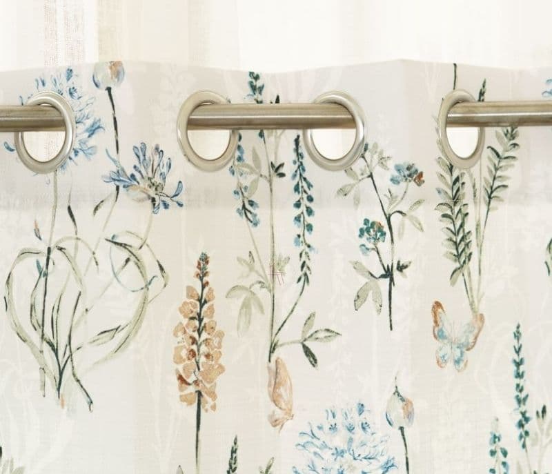 Image 7 for Zoe Botanic Mist Floral Print Light-Filtering Long Door Curtain Set of 2