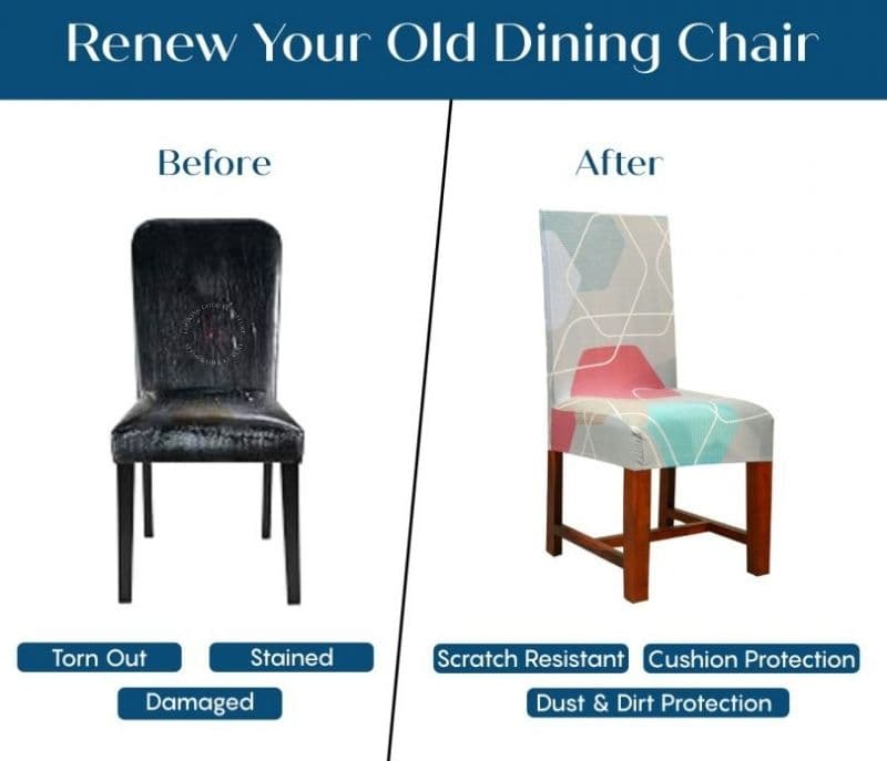 Image 7 for Aria lastic Abstract Printed Polyester Spandex Dining Chair Cover Set Of 1