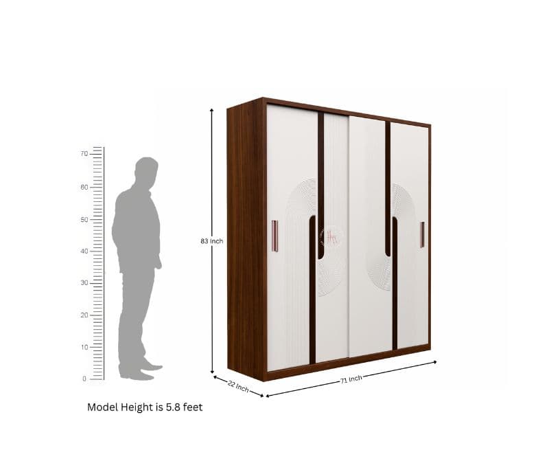 Image 16 for 18005 Bedroom Set King Size 72x78 With Hydraulic Storage + Dresser + 2 Bed Side Table + 4 Door Sliding Wardrobe (WF OTD)