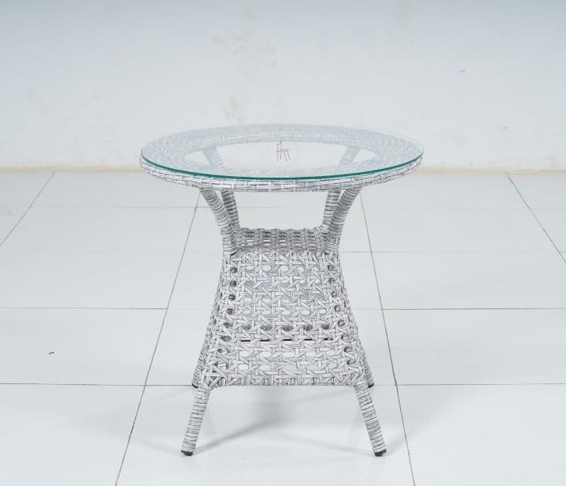 Image 2 for Eloise White And Wicker Outdoor Table