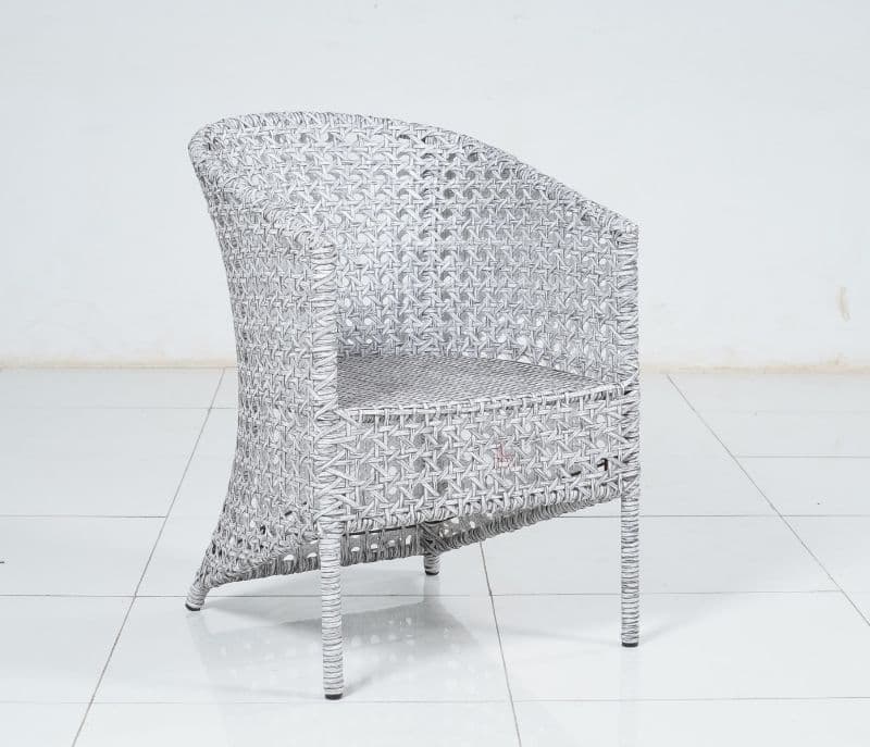 Image 2 for Eloise White And Wicker Outdoor Chair
