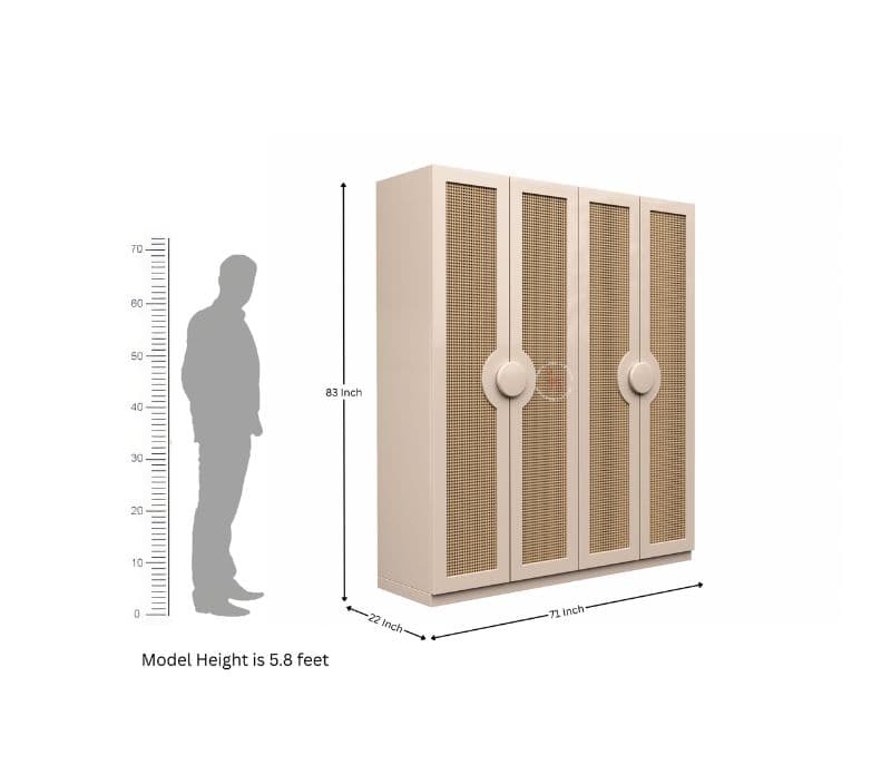 Image 4 for Zenith Engineered Wood Four Door Wardrobe
