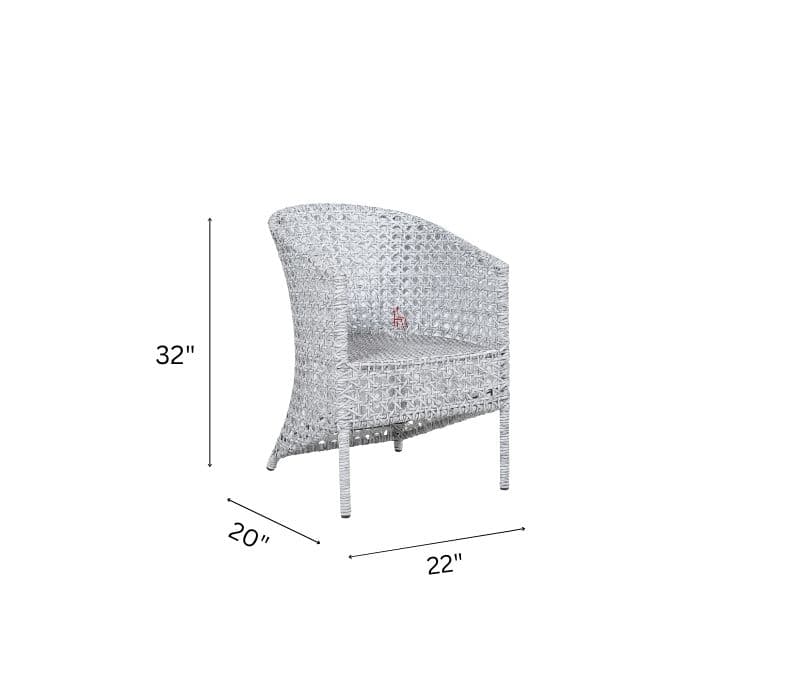 Image 6 for Eloise White And Wicker Outdoor Chair