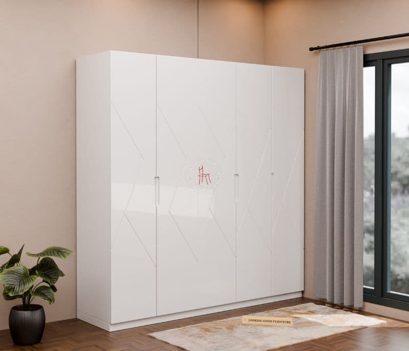Lumina Engineered Wood Five Door Wardrobe